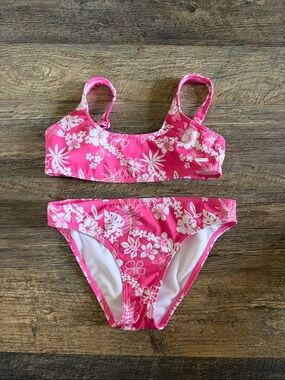 Roxy‎ Girls' Hot Pink Floral Bikini Set
